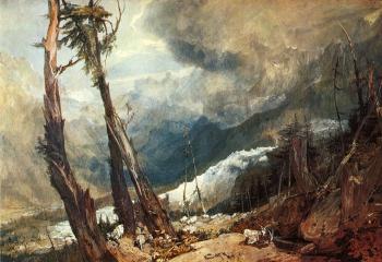 Joseph Mallord William Turner : Glacier and Source of the Arveron, Going Up to the Mer de Glace
